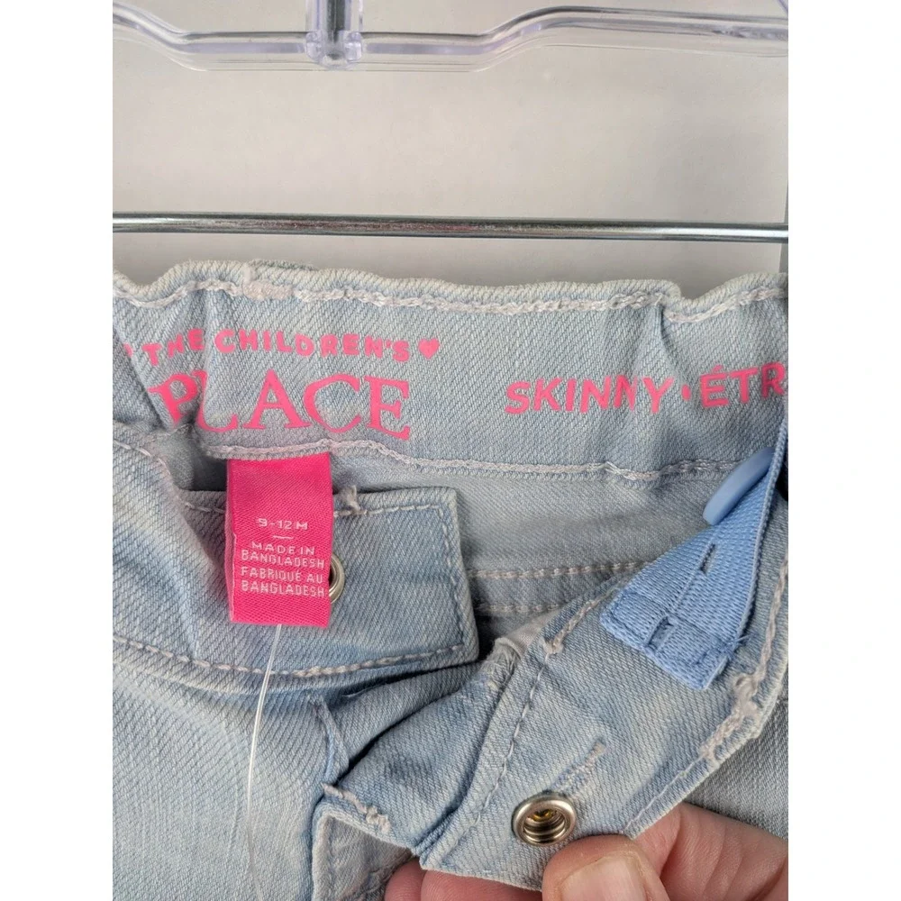 The Childrens Place Skinny Jeans Light Wash Denim Adjustable Waist 9-12M NWT